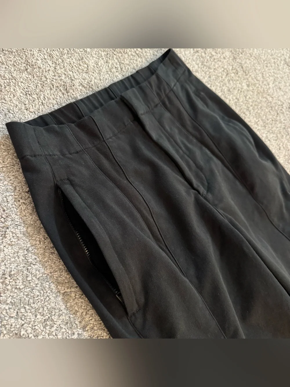 Alo High-Waist On Point Moto Trouser Women's Size S Black Wide Leg Pants